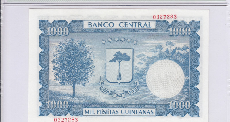 Equatorial Guinea 1000 Pesetas Guineanas 12.10.1969 P3 PMG67 EPQ Equatorial Guinea 1000 Pesetas Guineanas 12.10.1969 P3 PMG67 EPQ