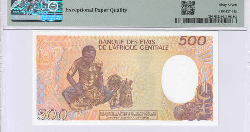 Equatorial Guinea 500 Francs 1.1.1985 P20 PMG67 EPQ Equatorial Guinea 500 Francs 1.1.1985 P20 PMG67 EPQ