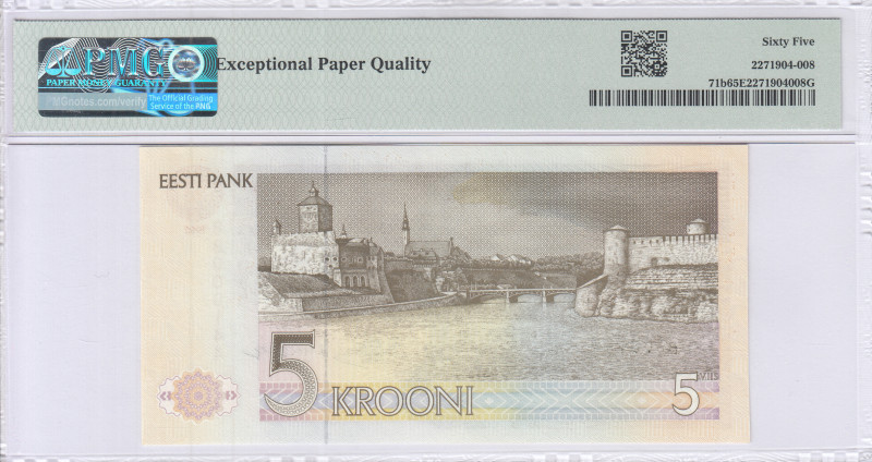Estonia 5 Krooni 1992 (ND1994) P71b PMG65 EPQ Estonia 5 Krooni 1992 (ND1994) P71b PMG65 EPQ