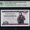 Faeroe Islands 20 Kronur 1986 P19a PMG65 EPQ Faeroe Islands 20 Kronur 1986 P19a PMG65 EPQ
