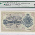 Falkland Islands 1 Pound 1977 P8c PMG67 EPQ