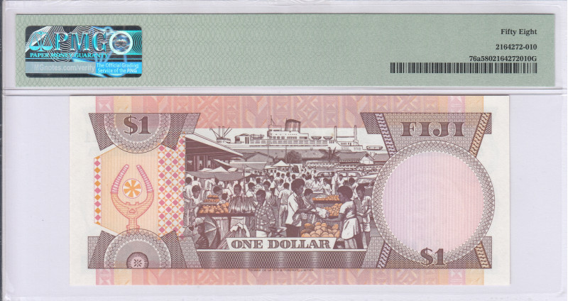 Fiji 1 Dollar 1980 P76a PMG58 Fiji 1 Dollar 1980 P76a PMG58