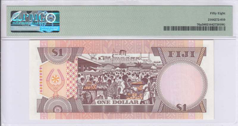Fiji 1 Dollar 1980 P76a PMG58 Fiji 1 Dollar 1980 P76a PMG58