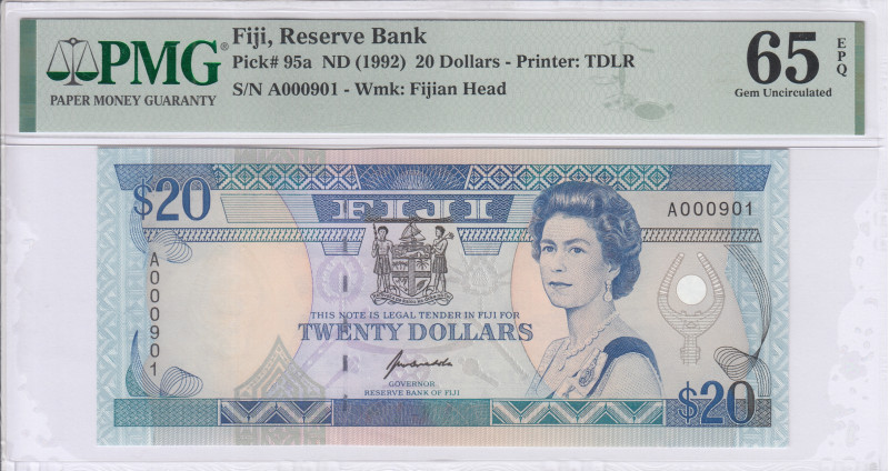 Fiji 20 Dollars1992 P95a PMG65 EPQ