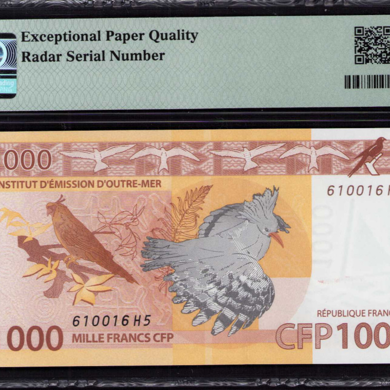 French Pacific Territories 1000 Francs 2014 P6 PMG66 EPQ French Pacific Territories 1000 Francs 2014 P6 PMG66 EPQ