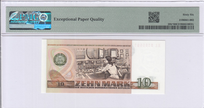 Germany - Democratic Republic 10 Mark 1971 P28b* PMG66 EPQ "Replacement" Germany - Democratic Republic 10 Mark 1971 P28b* PMG66 EPQ "Replacement"