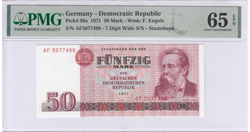 Germany - Democratic Republic 50 Mark 1971 P30a PMG65 EPQ