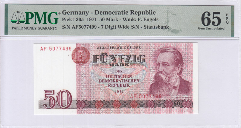 Germany - Democratic Republic 50 Mark 1971 P30a PMG65 EPQ Germany - Democratic Republic 50 Mark 1971 P30a PMG65 EPQ