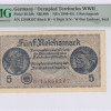 Germany, Occupied Territories WWII  5 Reichsmark  1940-45 PR138b PMG64 EPQ