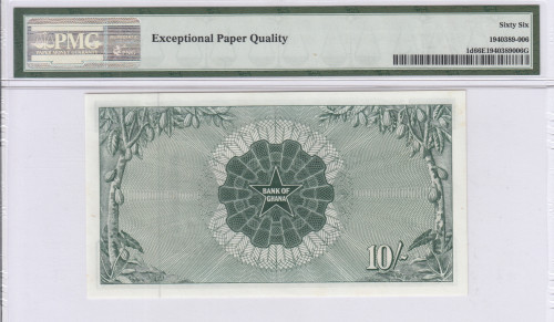 Ghana 10/- Shillings 1963 P1d PMG66 EPQ