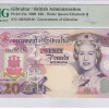 Gibraltar 20 Pounds 1.12.2006 P33a PMG67 EPQ