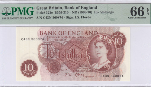 Great Britain  10/- Shillings ND1966-70 P373c PMG67 EPQ