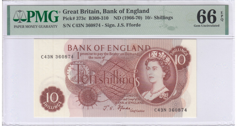 Great Britain  10/- Shillings ND1966-70 P373c PMG67 EPQ