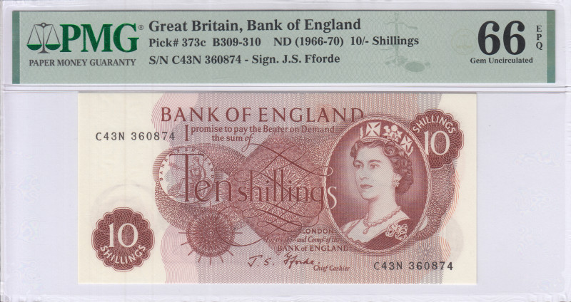 Great Britain 10/- Shillings ND1966-70 P373c PMG67 EPQ Great Britain 10/- Shillings ND1966-70 P373c PMG67 EPQ