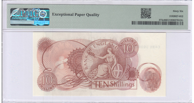 Great Britain 10/- Shillings ND1966-70 P373c PMG67 EPQ Great Britain 10/- Shillings ND1966-70 P373c PMG67 EPQ