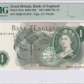 Great Britain 1 Pound ND(1966-70) P374e PMG66 EPQ Great Britain 1 Pound ND(1966-70) P374e PMG66 EPQ