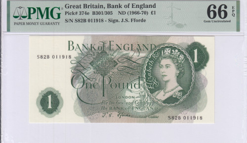 Great Britain 1 Pound ND(1966-70) P374e PMG66 EPQ