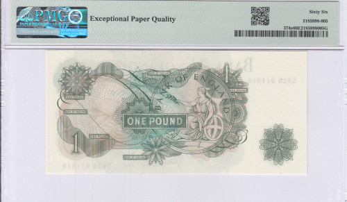 Great Britain 1 Pound ND(1966-70) P374e PMG66 EPQ