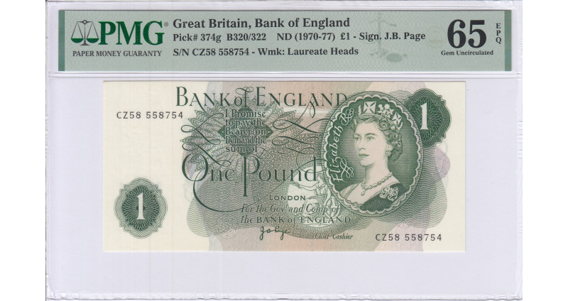 Great Britain 1 Pound ND(1966-70) P374g PMG65 EPQ