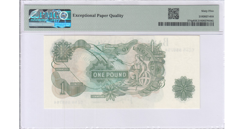 Great Britain 1 Pound ND(1966-70) P374g PMG65 EPQ Great Britain 1 Pound ND(1966-70) P374g PMG65 EPQ