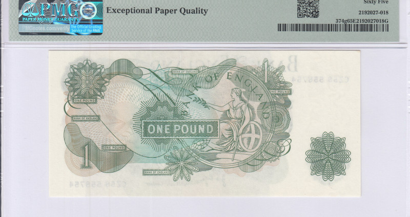 Great Britain 1 Pound ND(1966-70) P374g PMG65 EPQ Great Britain 1 Pound ND(1966-70) P374g PMG65 EPQ