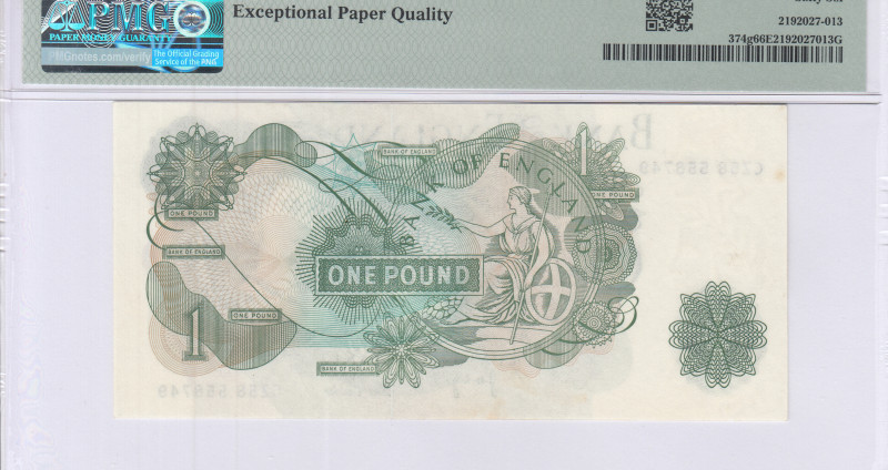 Great Britain 1 Pound ND(1966-70) P374g PMG66 EPQ Great Britain 1 Pound ND(1966-70) P374g PMG66 EPQ