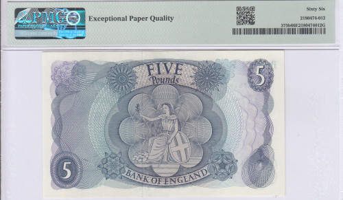 Great Britain 5 Pounds 1966-70 P375b PMG66 EPQ