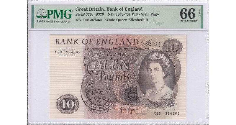 Great Britain 10 Pounds 1970-75 P376c PMG66 EPQ
