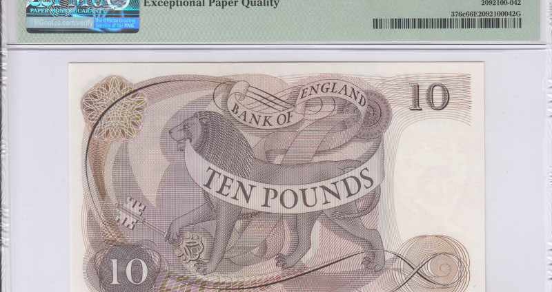 Great Britain 10 Pounds 1970-75 P376c PMG66 EPQ Great Britain 10 Pounds 1970-75 P376c PMG66 EPQ