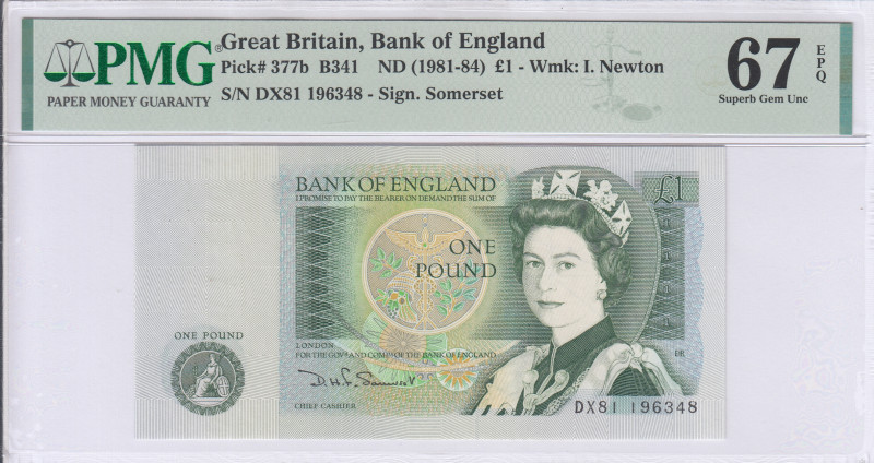 Great Britain 1 Pound 1981-84 P377b PMG67 EPQ Great Britain 1 Pound 1981-84 P377b PMG67 EPQ