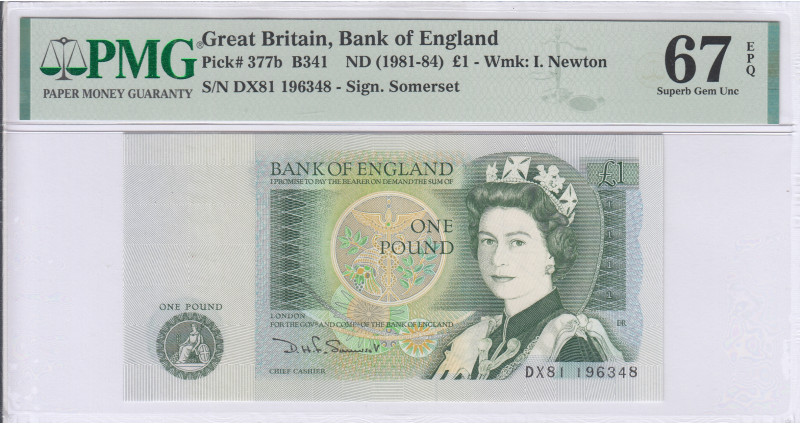 Great Britain 1 Pound 1981-84 P377b PMG67 EPQ Great Britain 1 Pound 1981-84 P377b PMG67 EPQ