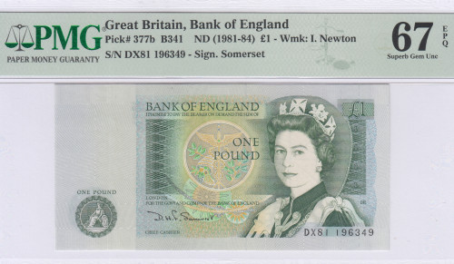 Great Britain 1 Pound 1981-84 P377b PMG67 EPQ