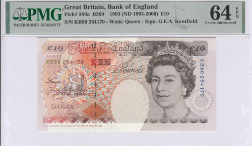 Great Britain 10 Pounds 1993 (ND 1993-2000) P386a PMG64 EPQ