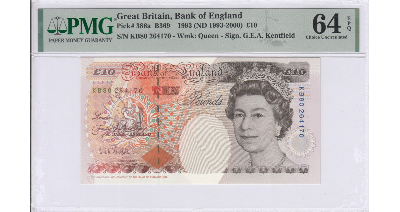 Great Britain 10 Pounds 1993 (ND 1993-2000) P386a PMG64 EPQ