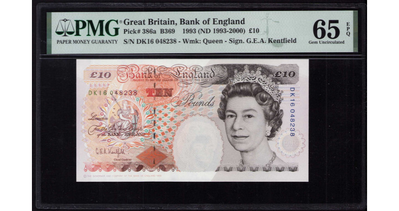 Great Britain 10 Pounds 1993 (ND 1993-2000) P386a PMG65 EPQ