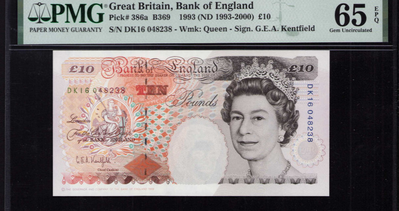 Great Britain 10 Pounds 1993 (ND 1993-2000) P386a PMG65 EPQ Great Britain 10 Pounds 1993 (ND 1993-2000) P386a PMG65 EPQ