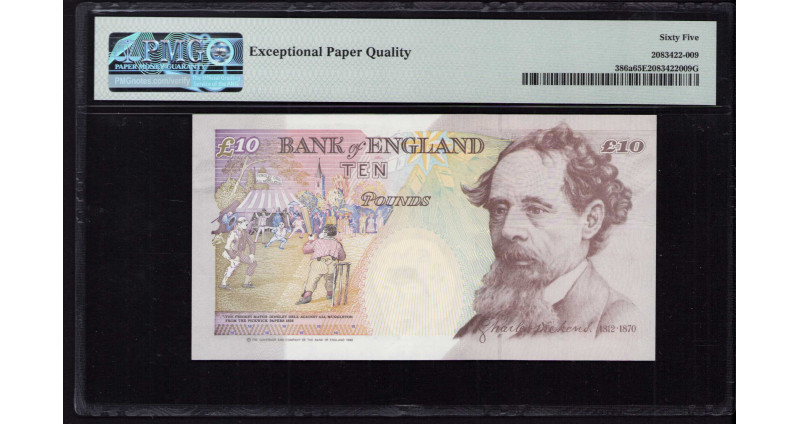 Great Britain 10 Pounds 1993 (ND 1993-2000) P386a PMG65 EPQ Great Britain 10 Pounds 1993 (ND 1993-2000) P386a PMG65 EPQ
