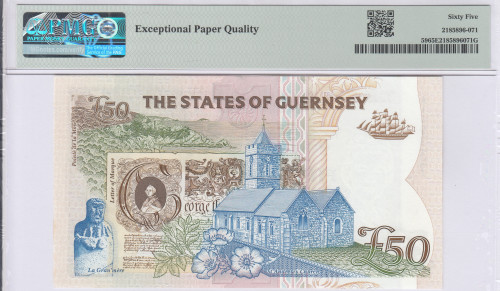 Guernsey 50 Pounds 1994 P59 PMG65 EPQ