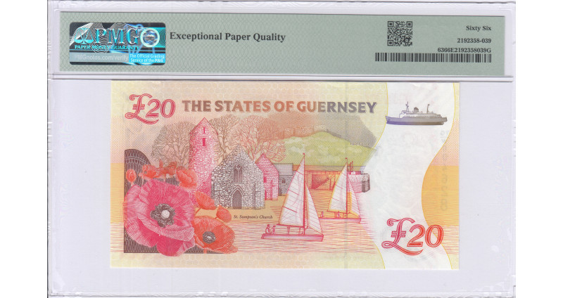 Guernsey 20 Pounds 2018 P63 PMG66 EPQ Guernsey 20 Pounds 2018 P63 PMG66 EPQ