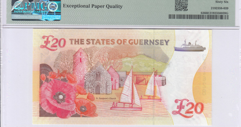 Guernsey 20 Pounds 2018 P63 PMG66 EPQ Guernsey 20 Pounds 2018 P63 PMG66 EPQ
