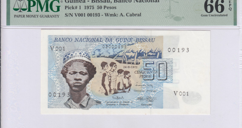 Guinea - Bissau 50 Pesos 24.9.1975 P1 PMG66 EPQ Guinea - Bissau 50 Pesos 24.9.1975 P1 PMG66 EPQ