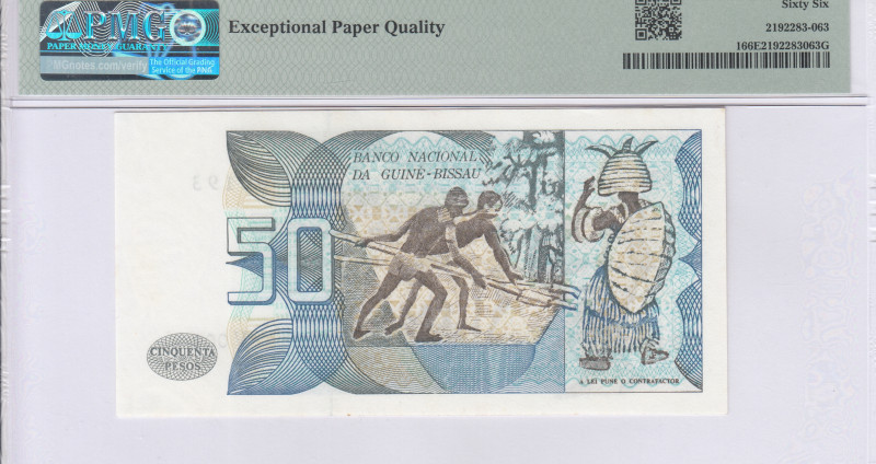 Guinea - Bissau 50 Pesos 24.9.1975 P1 PMG66 EPQ Guinea - Bissau 50 Pesos 24.9.1975 P1 PMG66 EPQ
