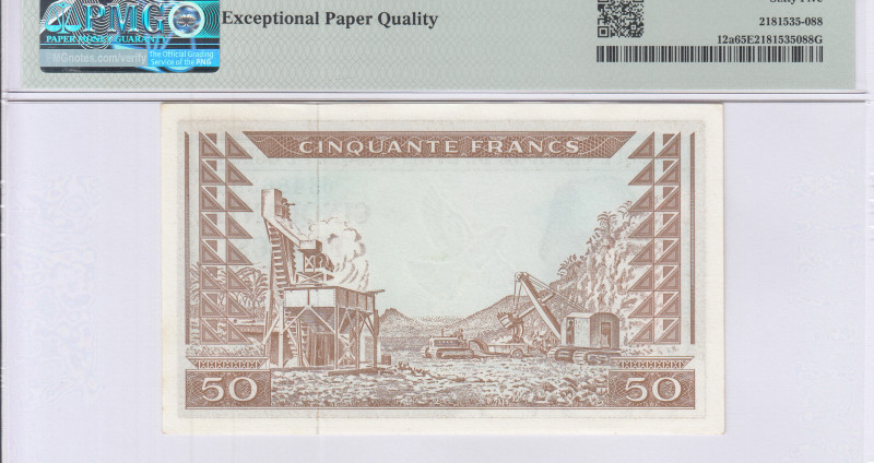 Guinea 50 Francs 1.3.1960 P12a PMG65 EPQ Guinea 50 Francs 1.3.1960 P12a PMG65 EPQ