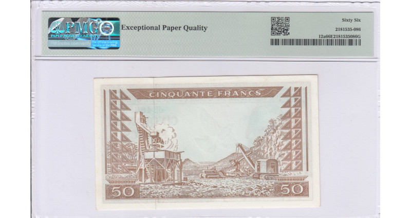 Guinea 50 Francs 1.3.1960 P12a PMG66 EPQ Guinea 50 Francs 1.3.1960 P12a PMG66 EPQ