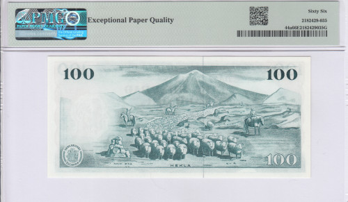 Iceland 100 Kronur 29.3.1961 P44a PMG66 EPQ