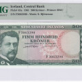 Iceland 500 Kronur 29.3.1961 P45a PMG66 EPQ Iceland 500 Kronur 29.3.1961 P45a PMG66 EPQ