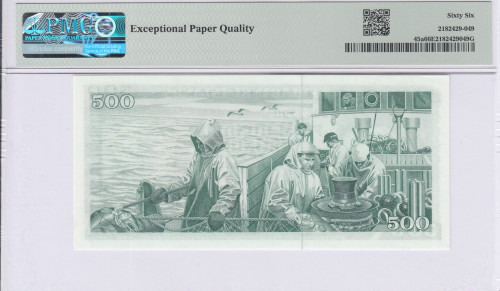 Iceland 500 Kronur 29.3.1961 P45a PMG66 EPQ