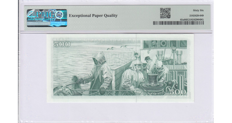 Iceland 500 Kronur 29.3.1961 P45a PMG66 EPQ Iceland 500 Kronur 29.3.1961 P45a PMG66 EPQ