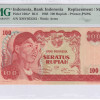 Indonesia 100 Rupiah 1968 P108a* PMG64 EPQ  "Replacement"