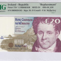 Ireland 20 Pounds 30.11.1995 P77b* PMG67 EPQ "Replacement" Ireland 20 Pounds 30.11.1995 P77b* PMG67 EPQ "Replacement"